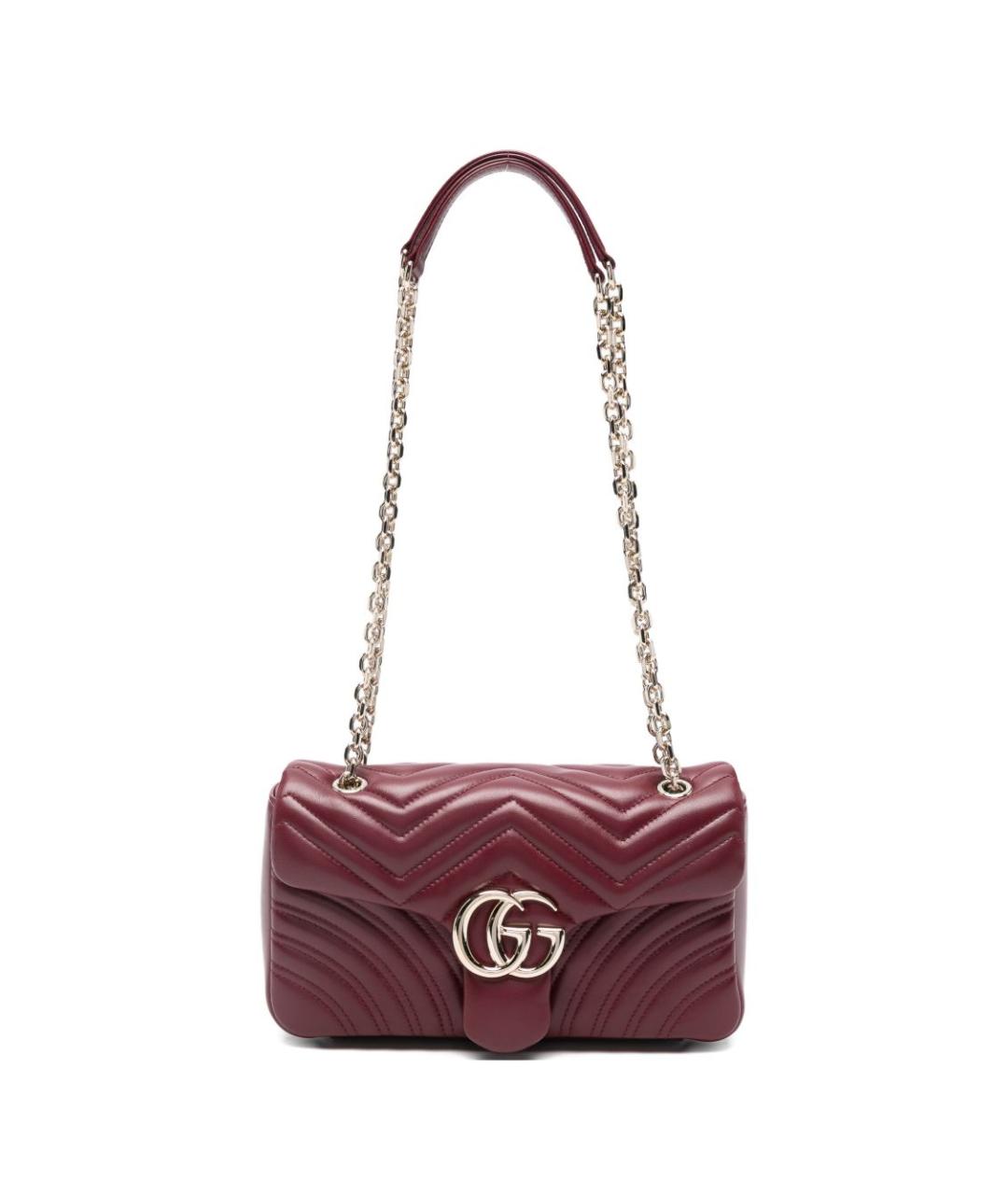 GUCCI Бордовая кожаная сумка через плечо, фото 1