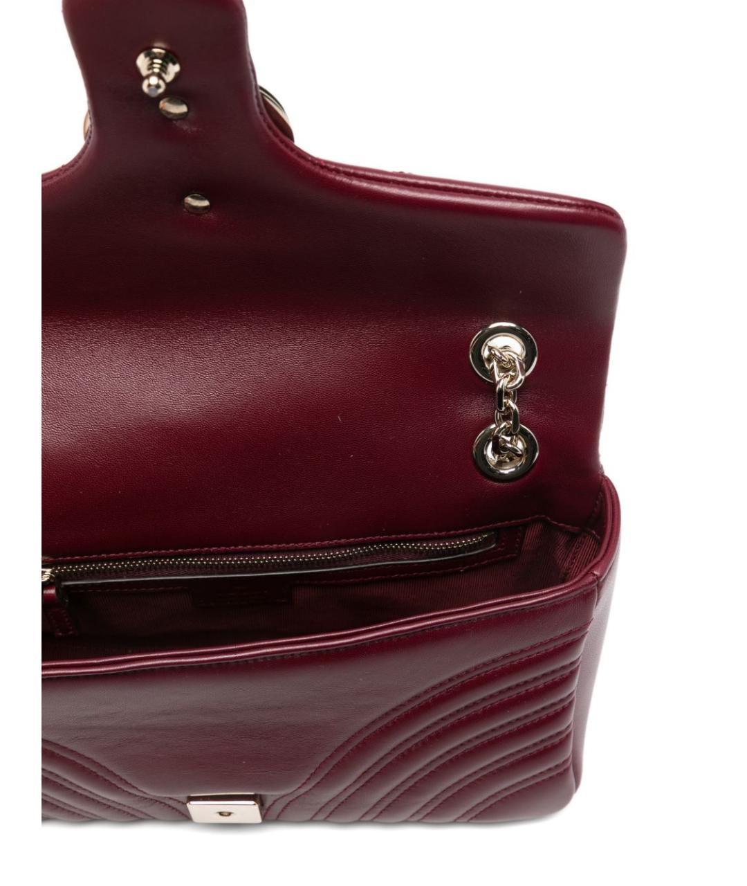 GUCCI Бордовая кожаная сумка через плечо, фото 5
