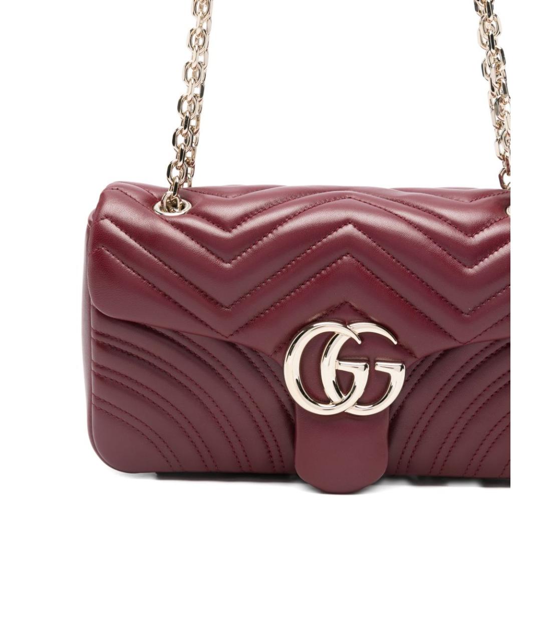 GUCCI Бордовая кожаная сумка через плечо, фото 3
