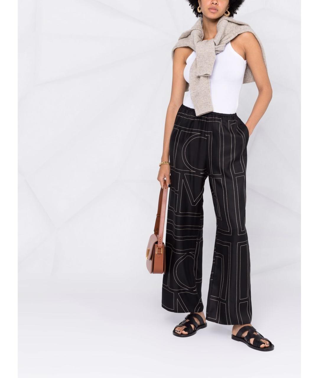 TOTEME Черные шелковые прямые брюки, фото 5