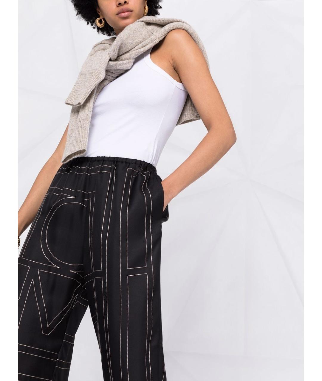 TOTEME Черные шелковые прямые брюки, фото 3