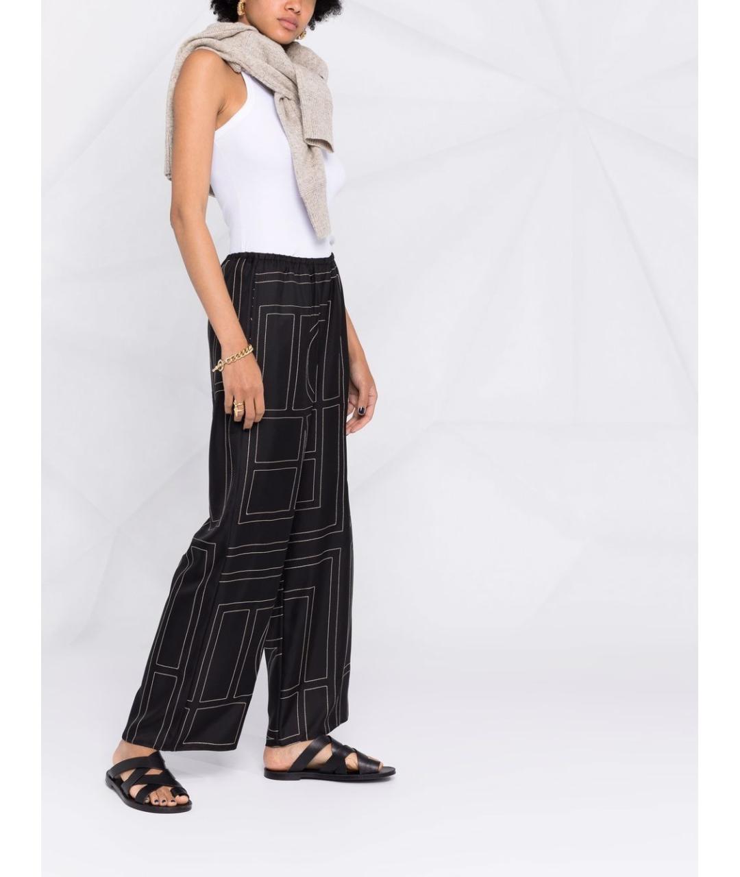 TOTEME Черные шелковые прямые брюки, фото 2