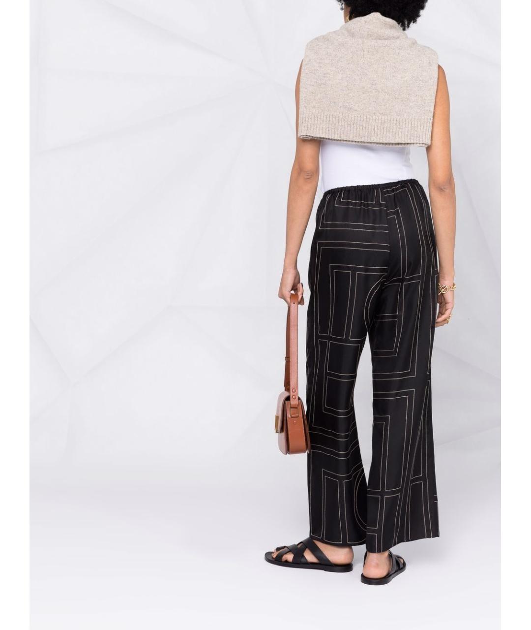 TOTEME Черные шелковые прямые брюки, фото 4