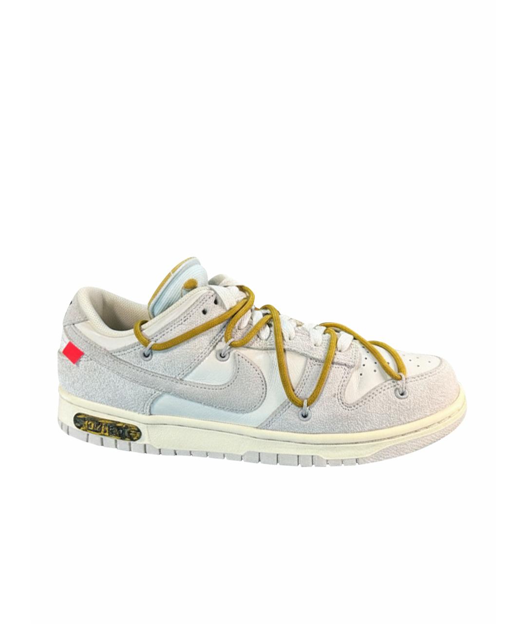 NIKE X OFF-WHITE Бежевые замшевые низкие кроссовки / кеды, фото 1