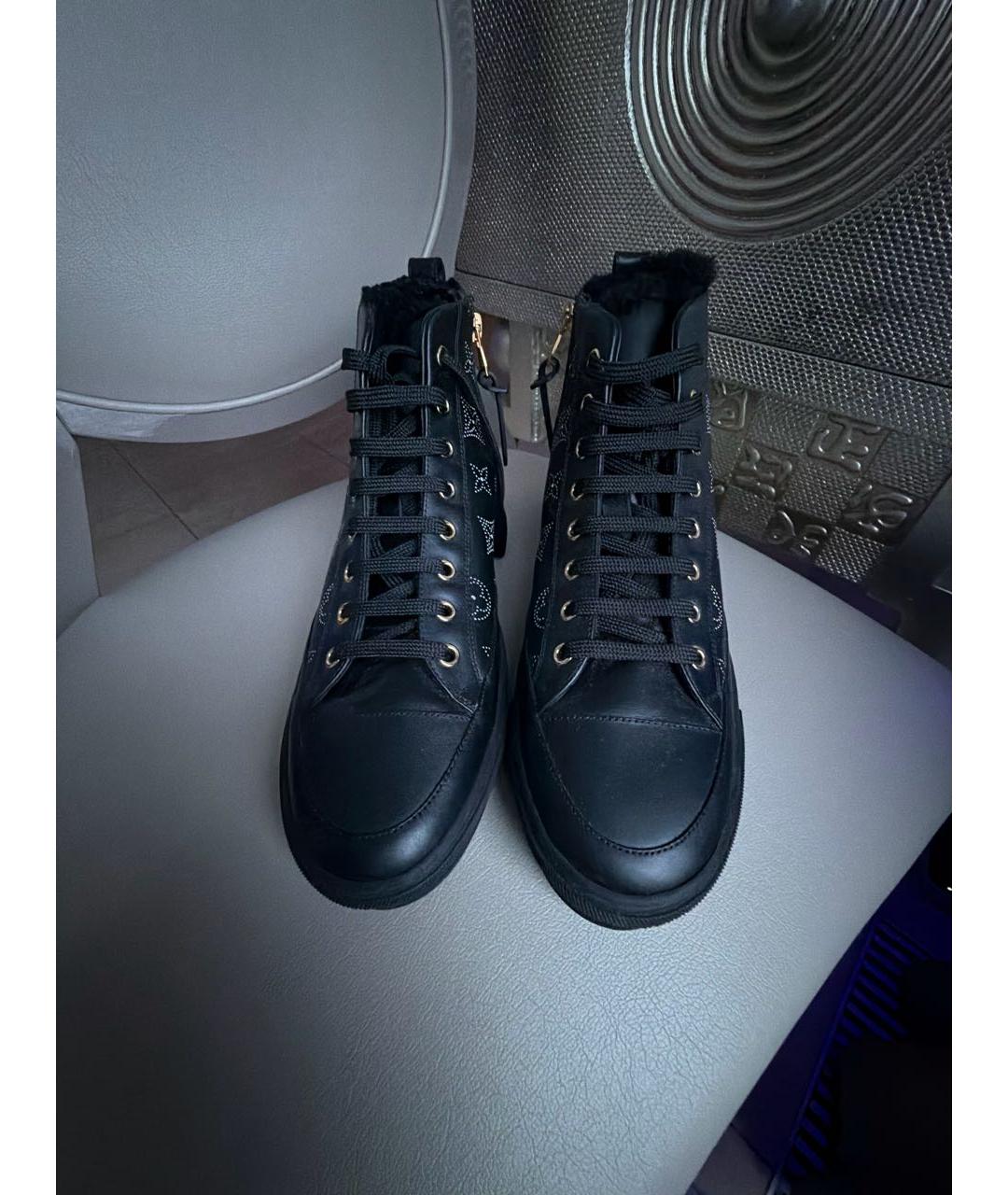 LOUIS VUITTON Черные кожаные ботинки, фото 2