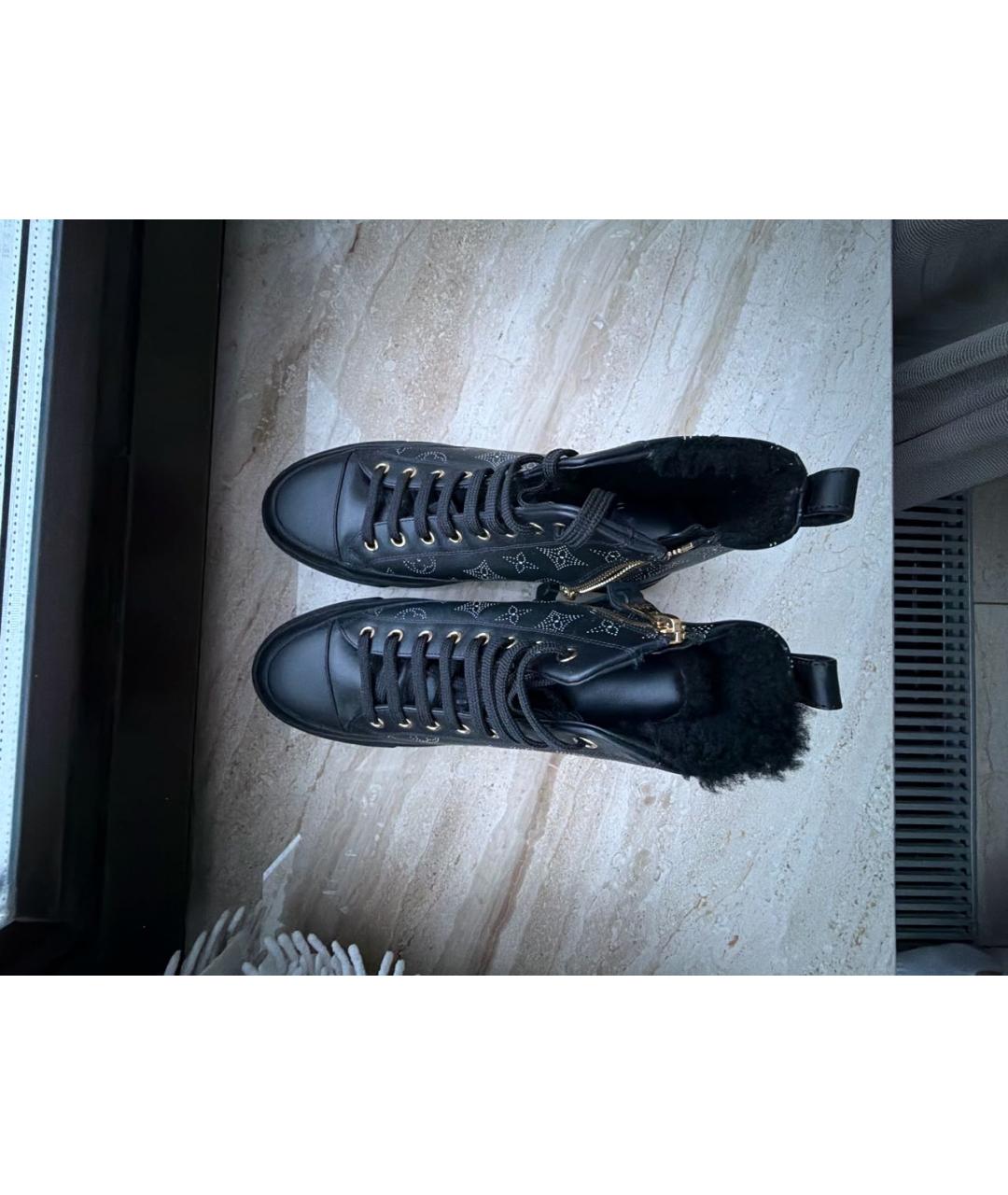 LOUIS VUITTON Черные кожаные ботинки, фото 3