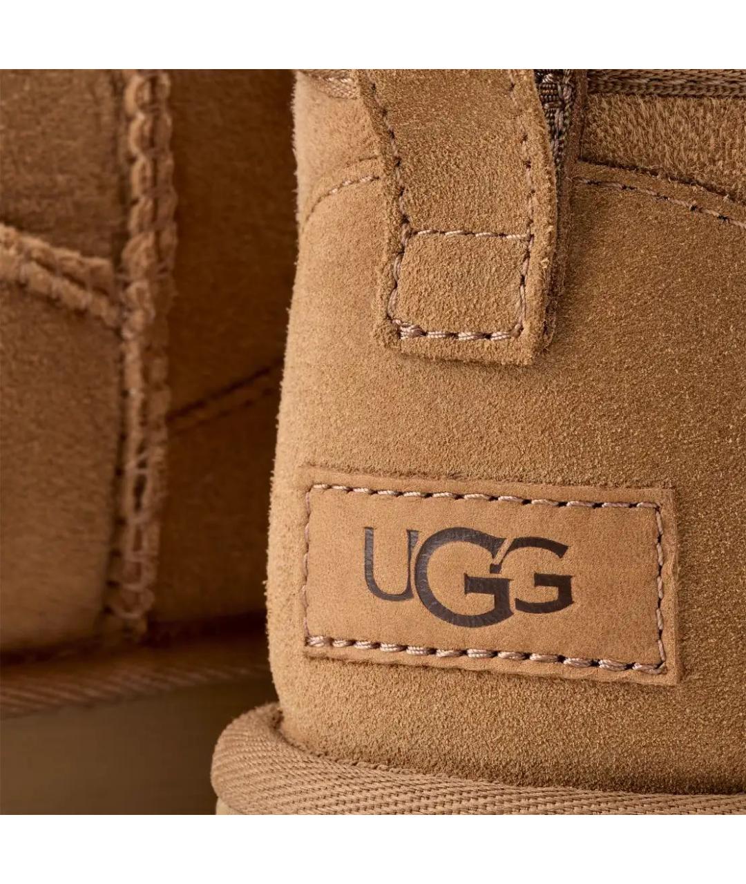UGG AUSTRALIA Бежевые замшевые сапоги, фото 5