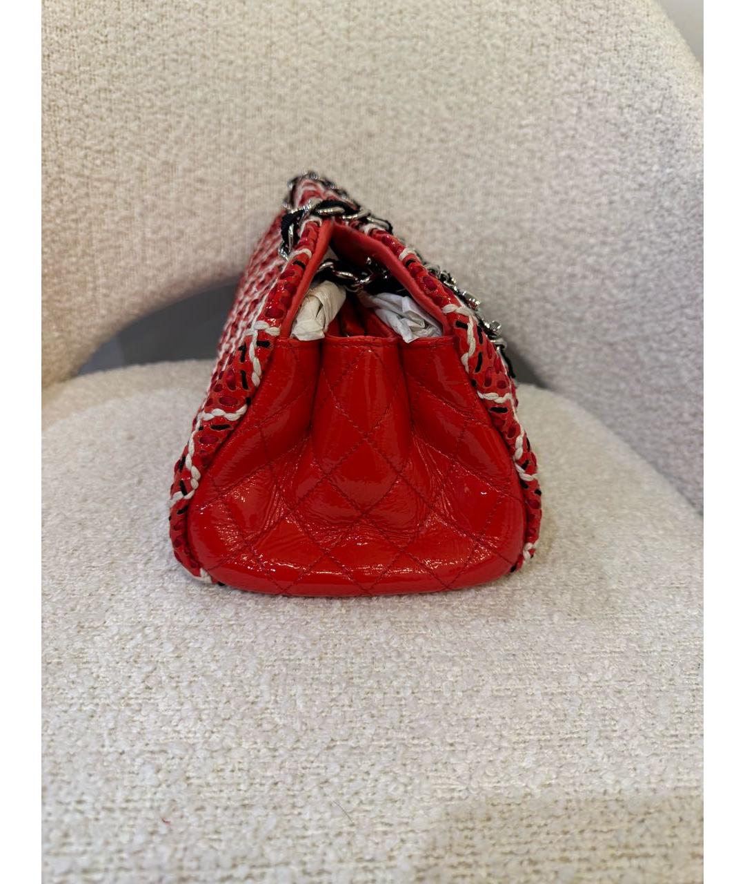 CHANEL Красная твидовая сумка с короткими ручками, фото 3