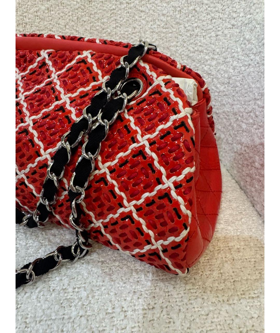 CHANEL Красная твидовая сумка с короткими ручками, фото 2