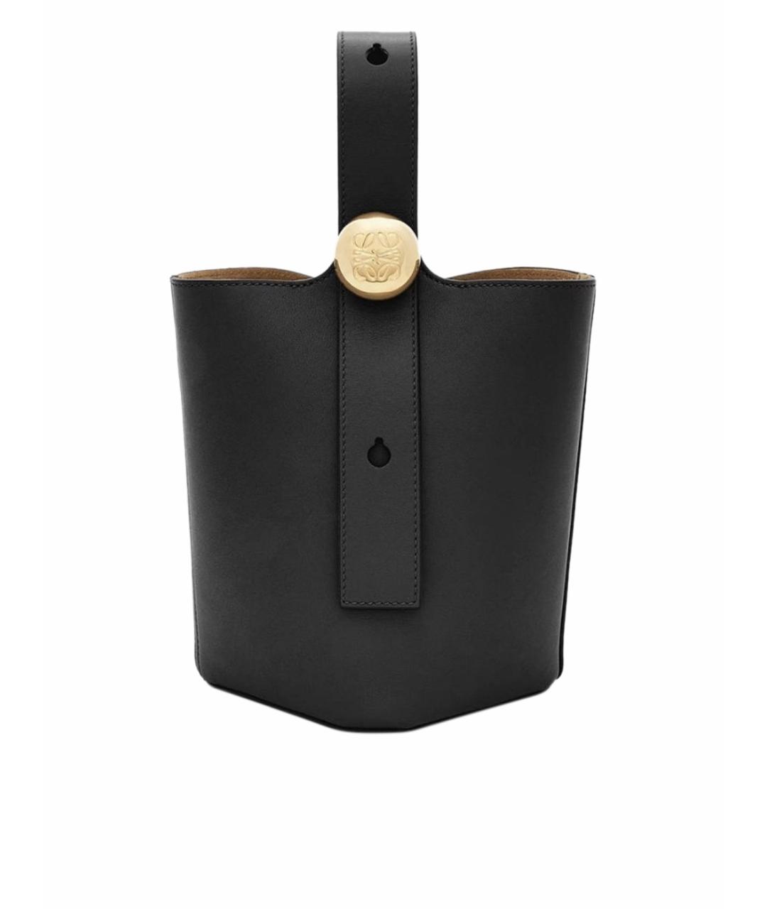 LOEWE Черная кожаная сумка с короткими ручками, фото 1