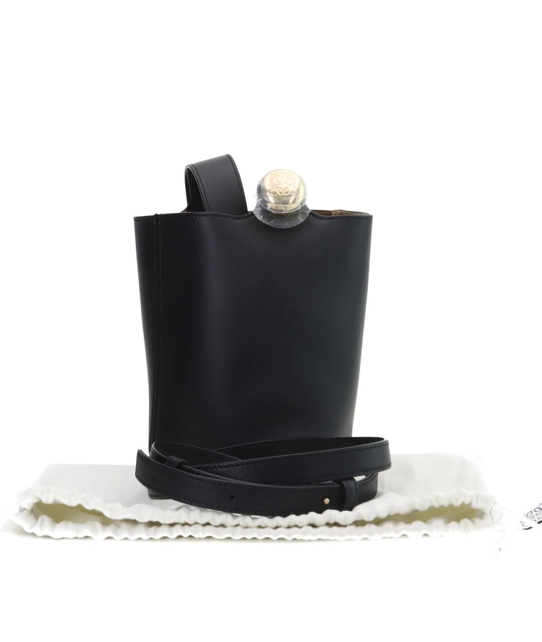 LOEWE Черная кожаная сумка с короткими ручками, фото 8