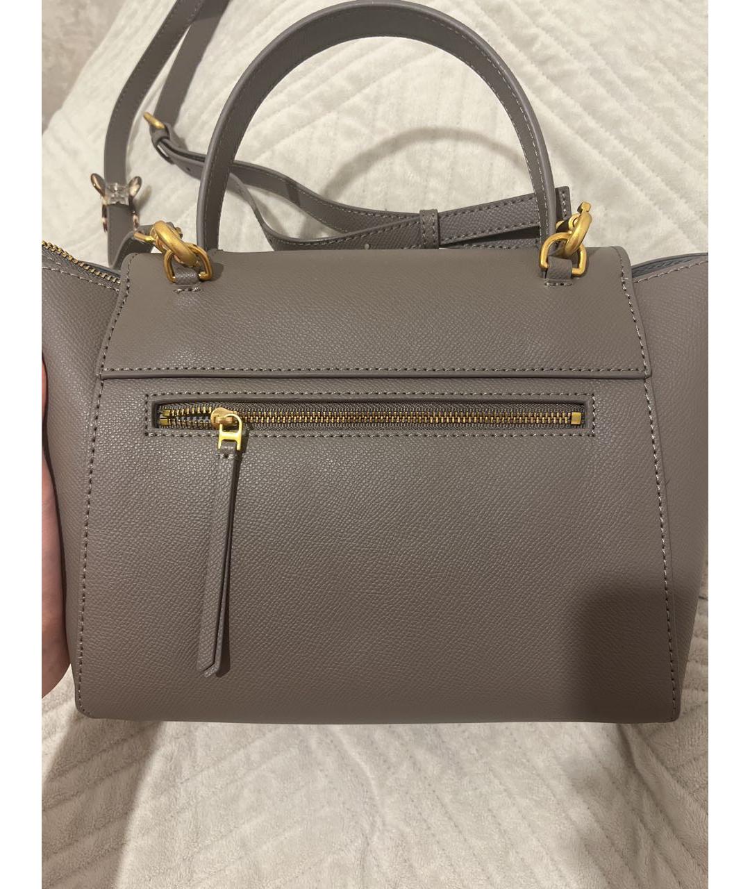 CELINE Антрацитовая кожаная сумка с короткими ручками, фото 3