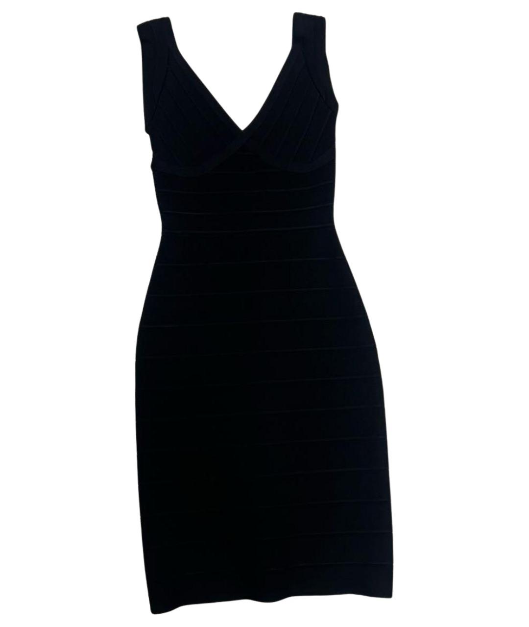 HERVE LEGER Черное хлопковое платье, фото 1