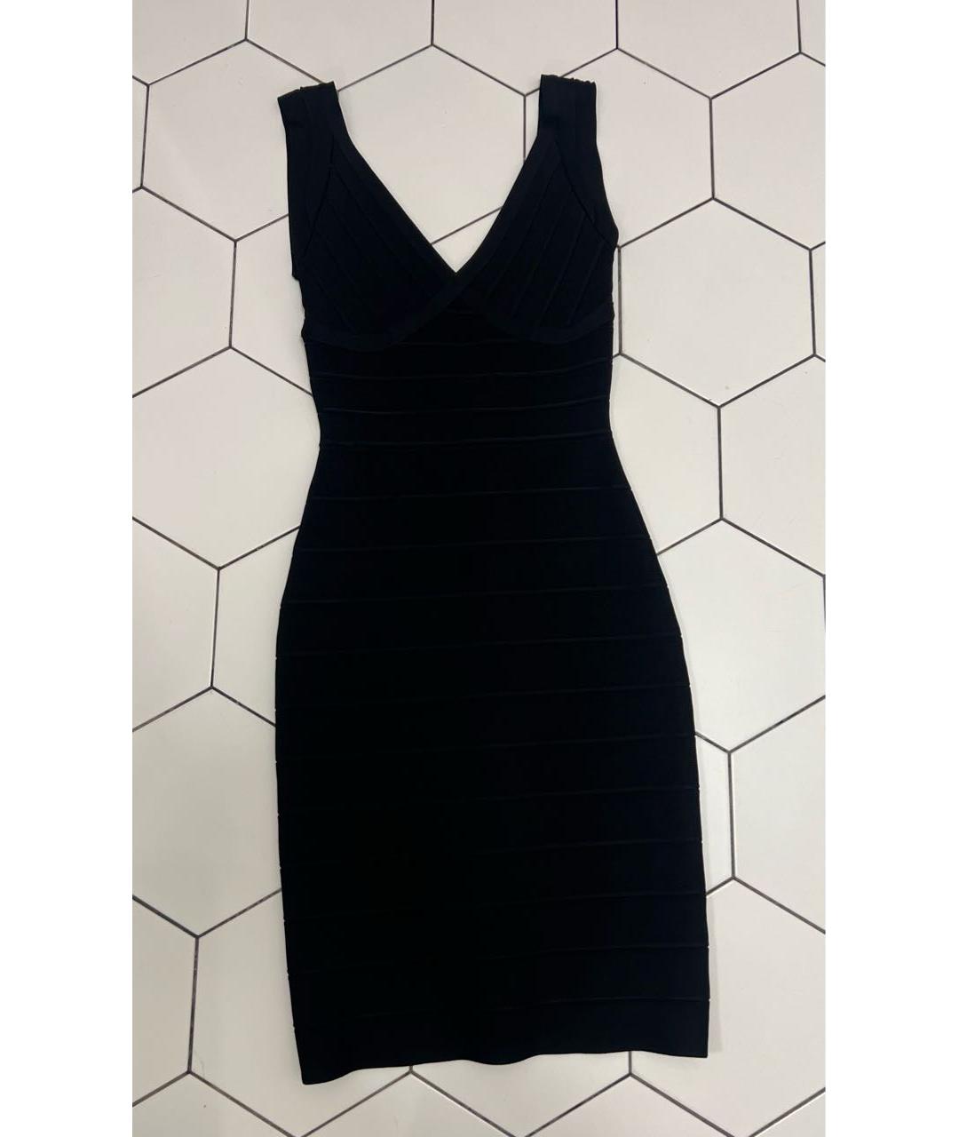 HERVE LEGER Черное хлопковое платье, фото 5