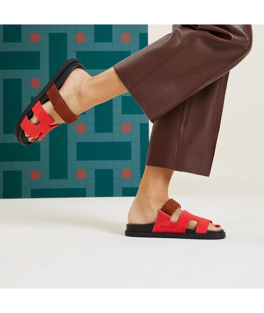 HERMES Мульти замшевые сандалии, фото 5