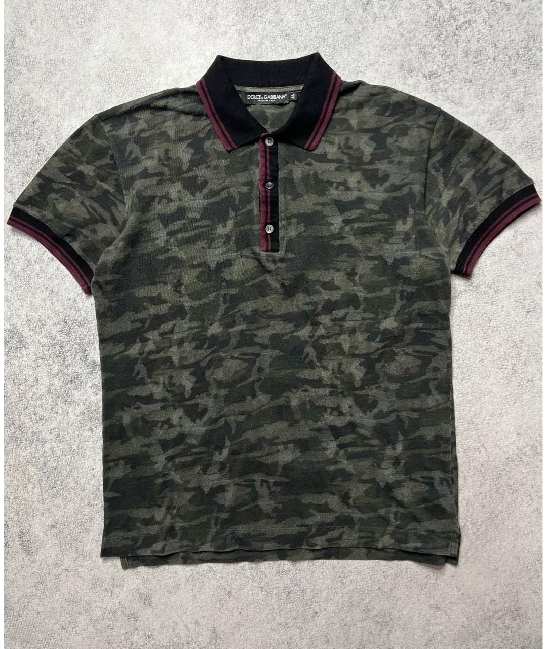DOLCE&GABBANA Мульти хлопковое поло с коротким рукавом, фото 6