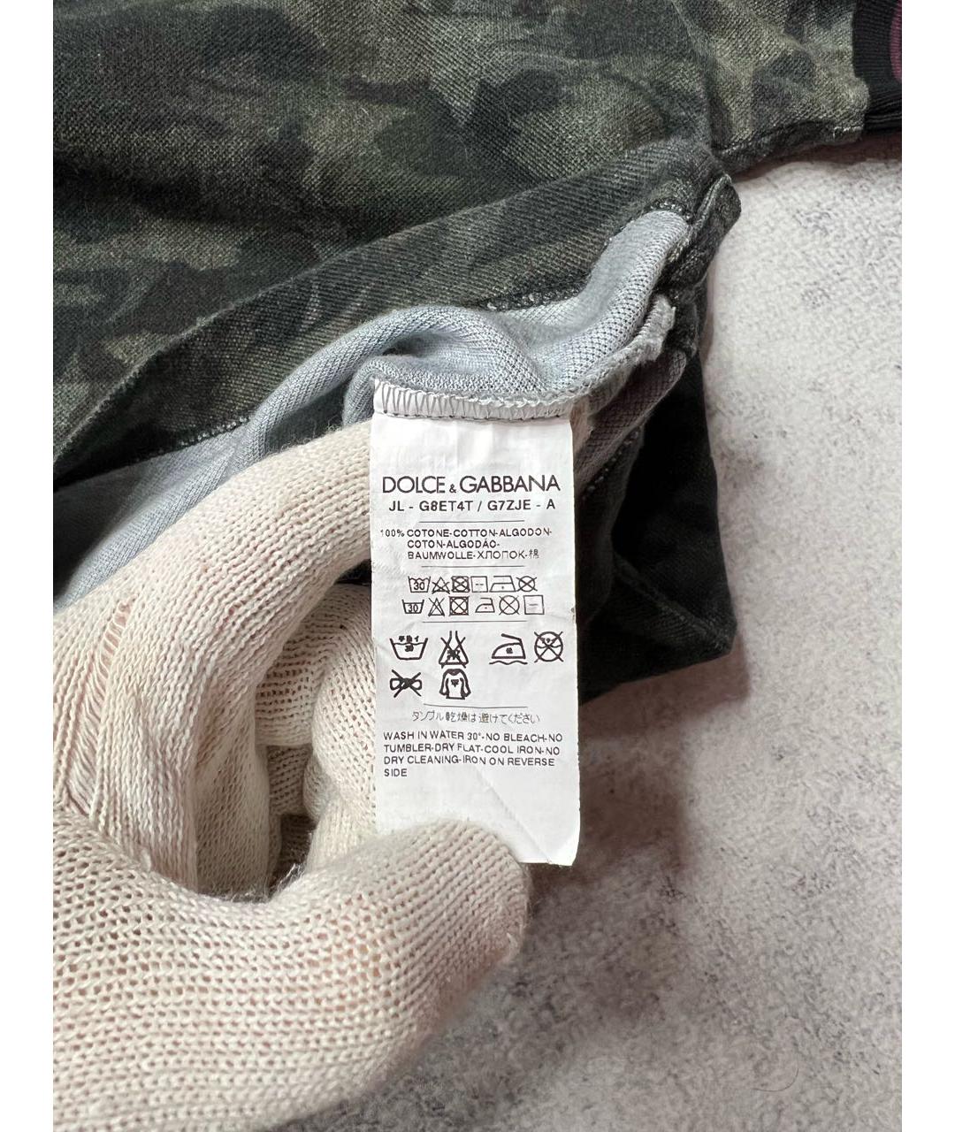 DOLCE&GABBANA Мульти хлопковое поло с коротким рукавом, фото 5