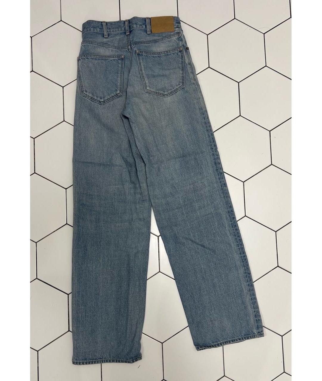 CELINE Синие хлопковые прямые джинсы, фото 2