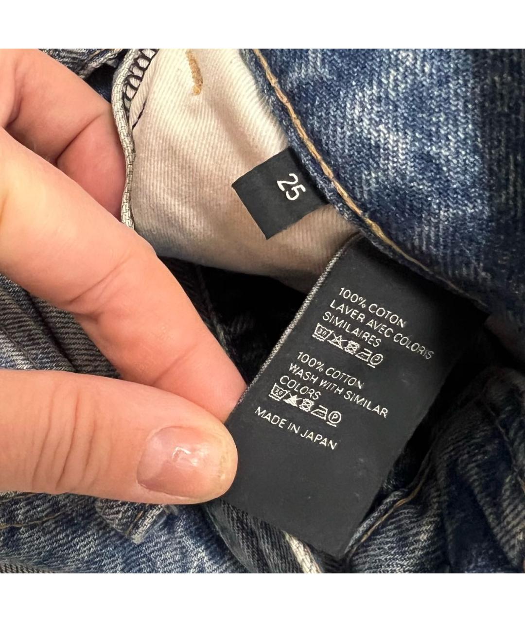 CELINE Синие хлопковые прямые джинсы, фото 4