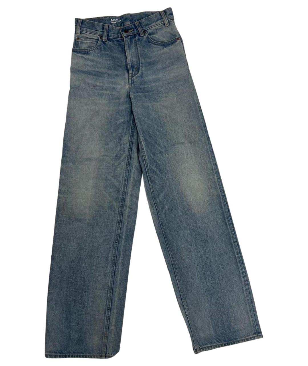 CELINE Синие хлопковые прямые джинсы, фото 1