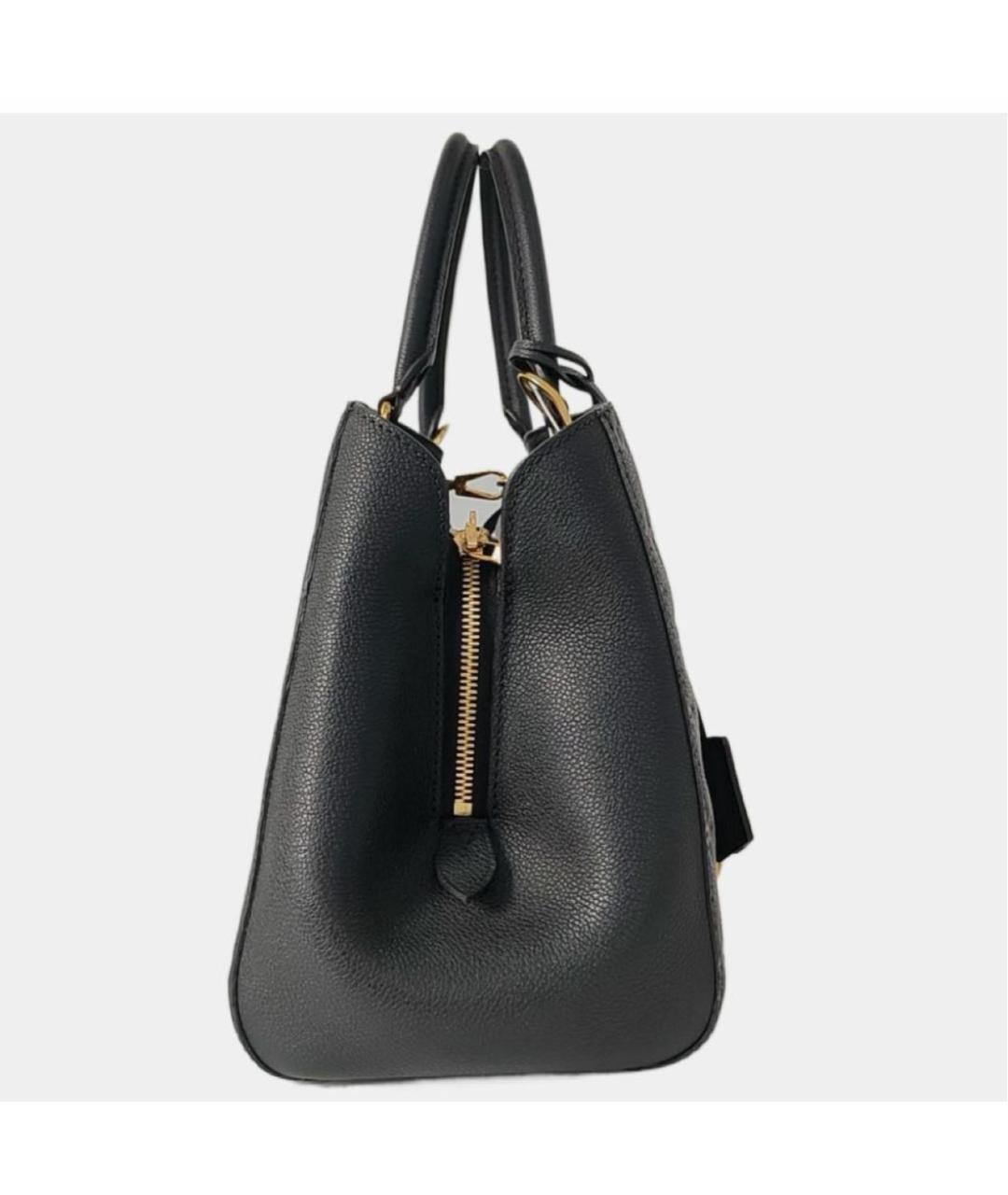 LOUIS VUITTON Черная кожаная сумка с короткими ручками, фото 2