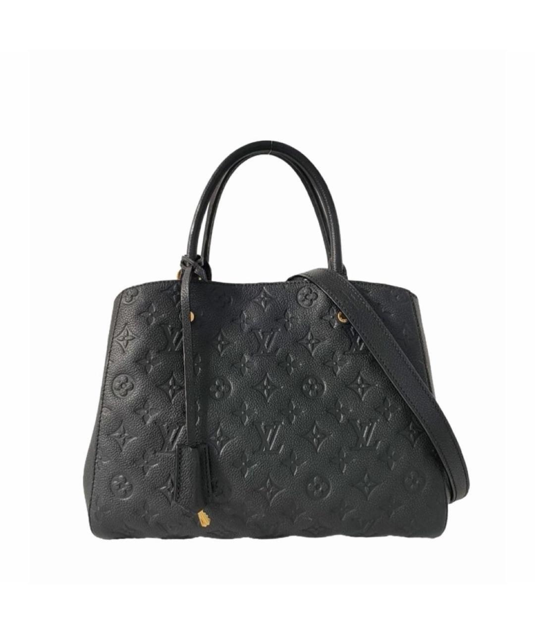 LOUIS VUITTON Черная кожаная сумка с короткими ручками, фото 1