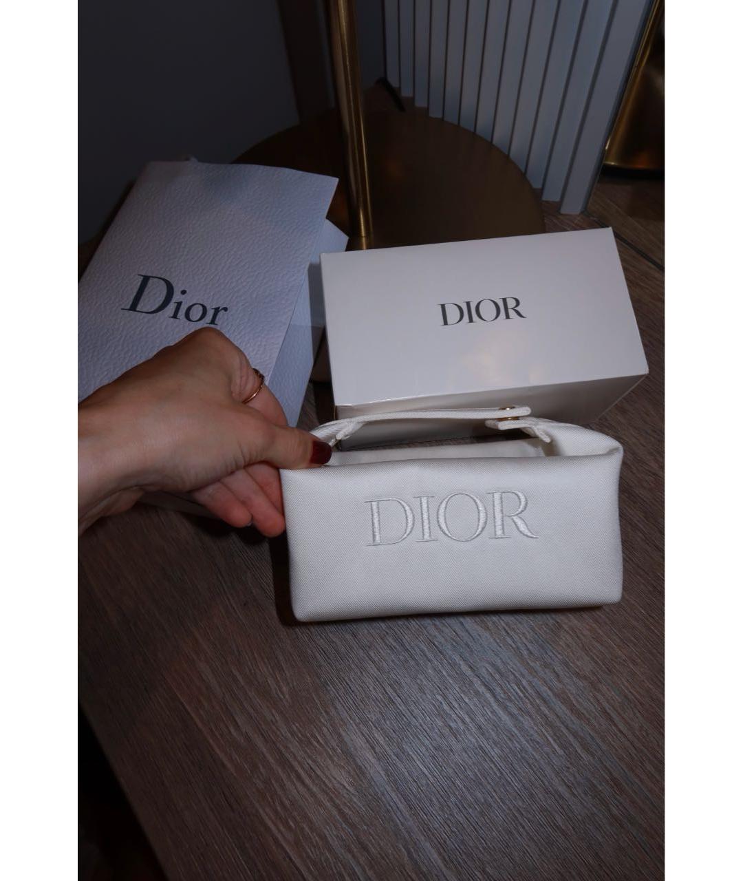 CHRISTIAN DIOR Белая хлопковая косметичка, фото 5