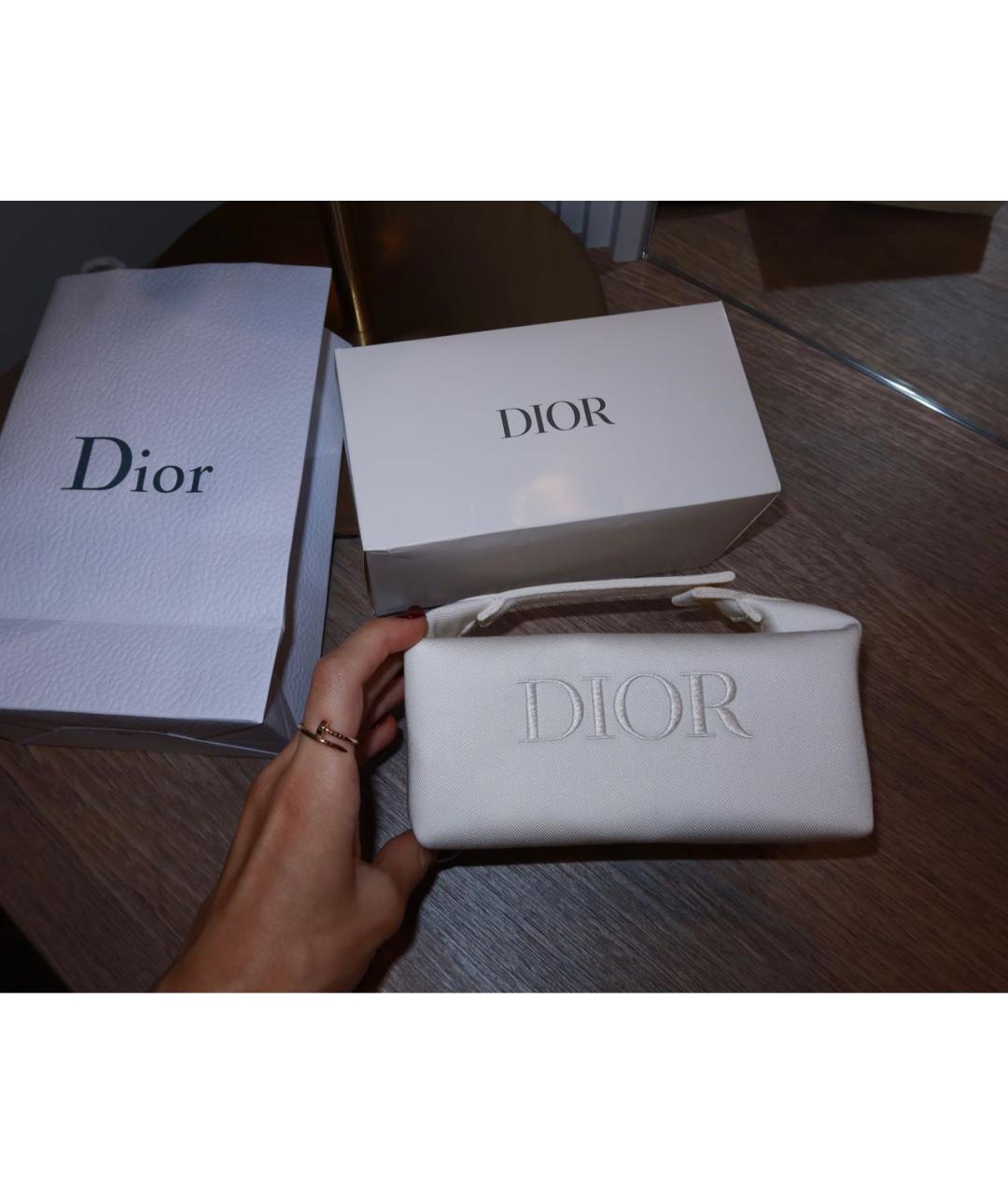 CHRISTIAN DIOR Белая хлопковая косметичка, фото 2