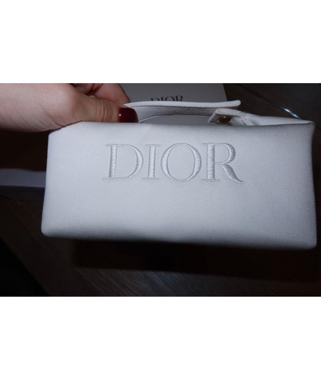 CHRISTIAN DIOR Белая хлопковая косметичка, фото 3