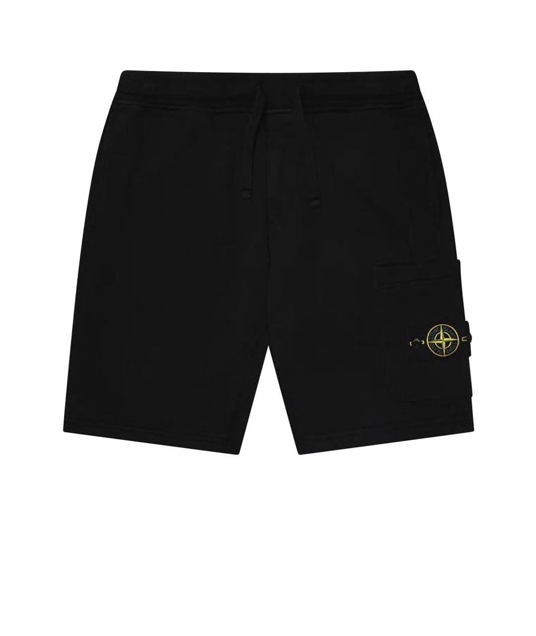 STONE ISLAND Черные хлопковые шорты, фото 1