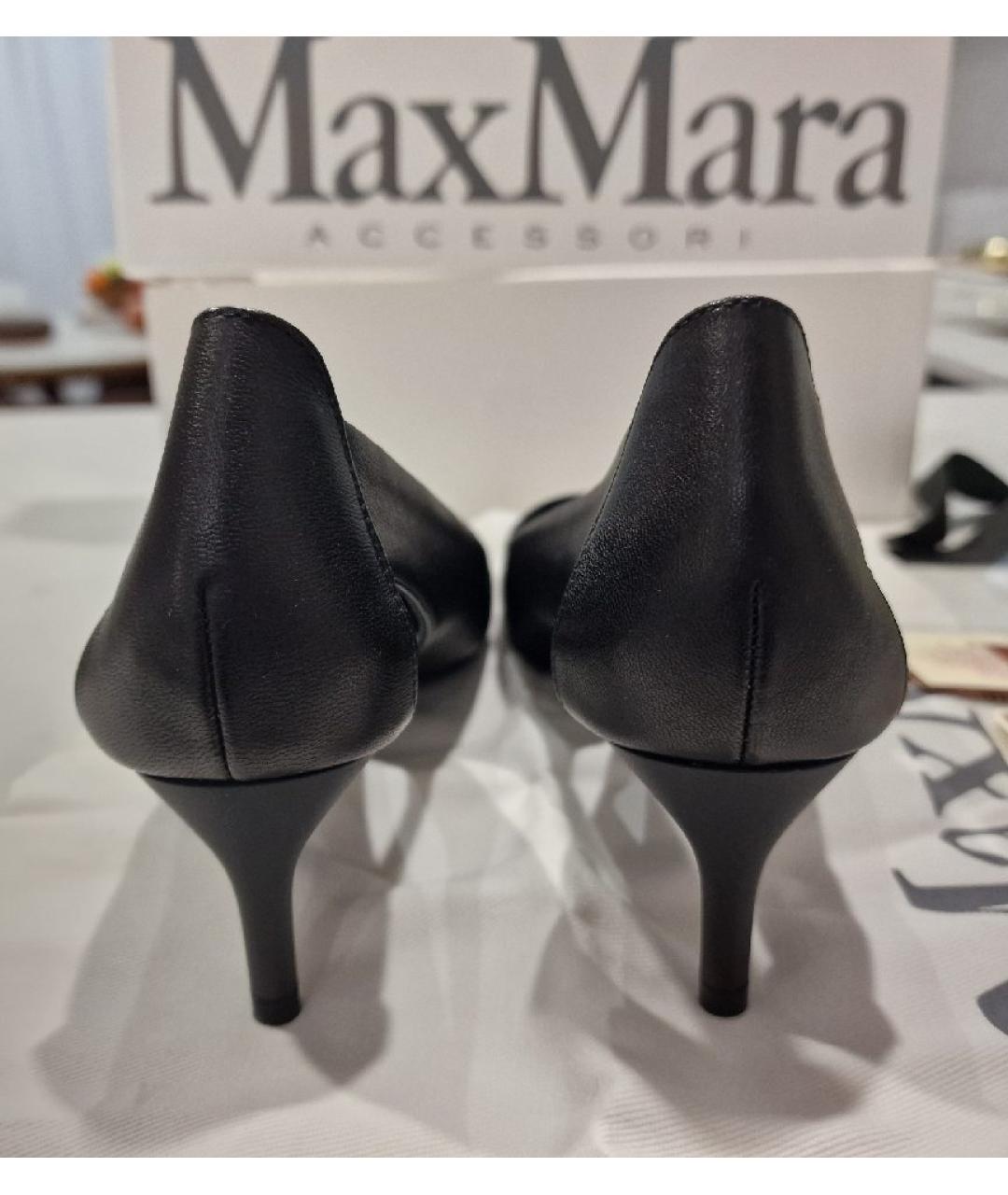 MAX MARA Черные кожаные туфли, фото 4