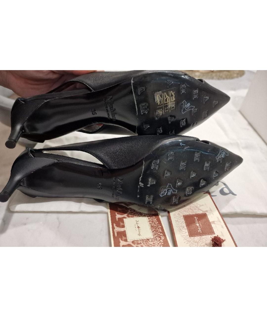 MAX MARA Черные кожаные туфли, фото 7