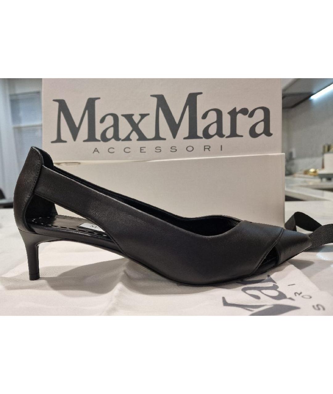 MAX MARA Черные кожаные туфли, фото 9
