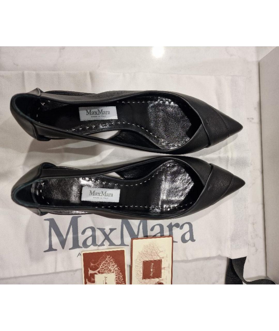 MAX MARA Черные кожаные туфли, фото 3