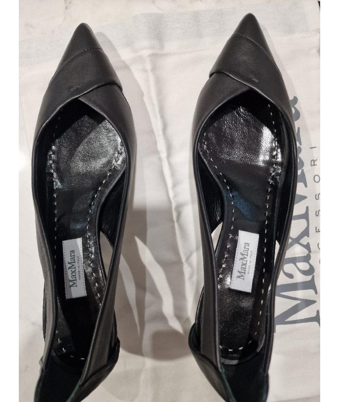 MAX MARA Черные кожаные туфли, фото 5