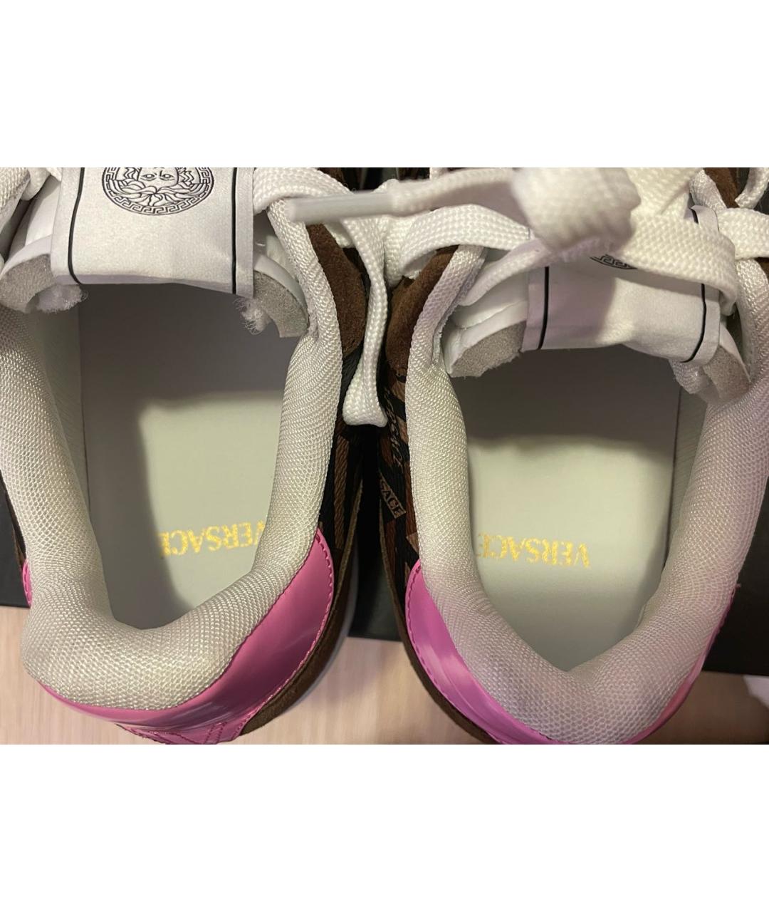 VERSACE Коричневые замшевые кеды, фото 3