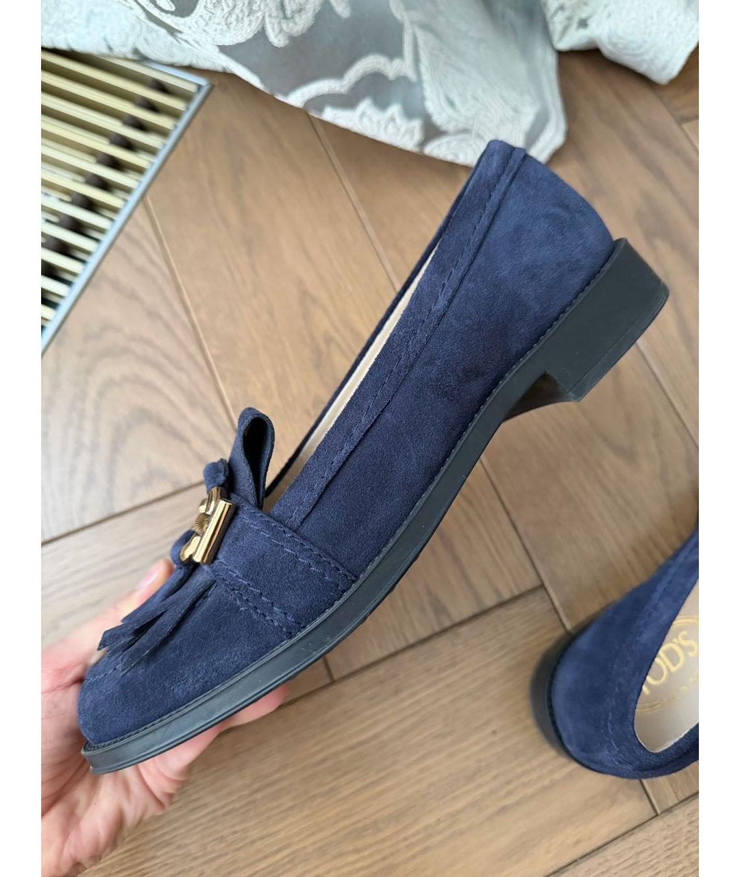 TOD'S Синие замшевые лоферы, фото 2