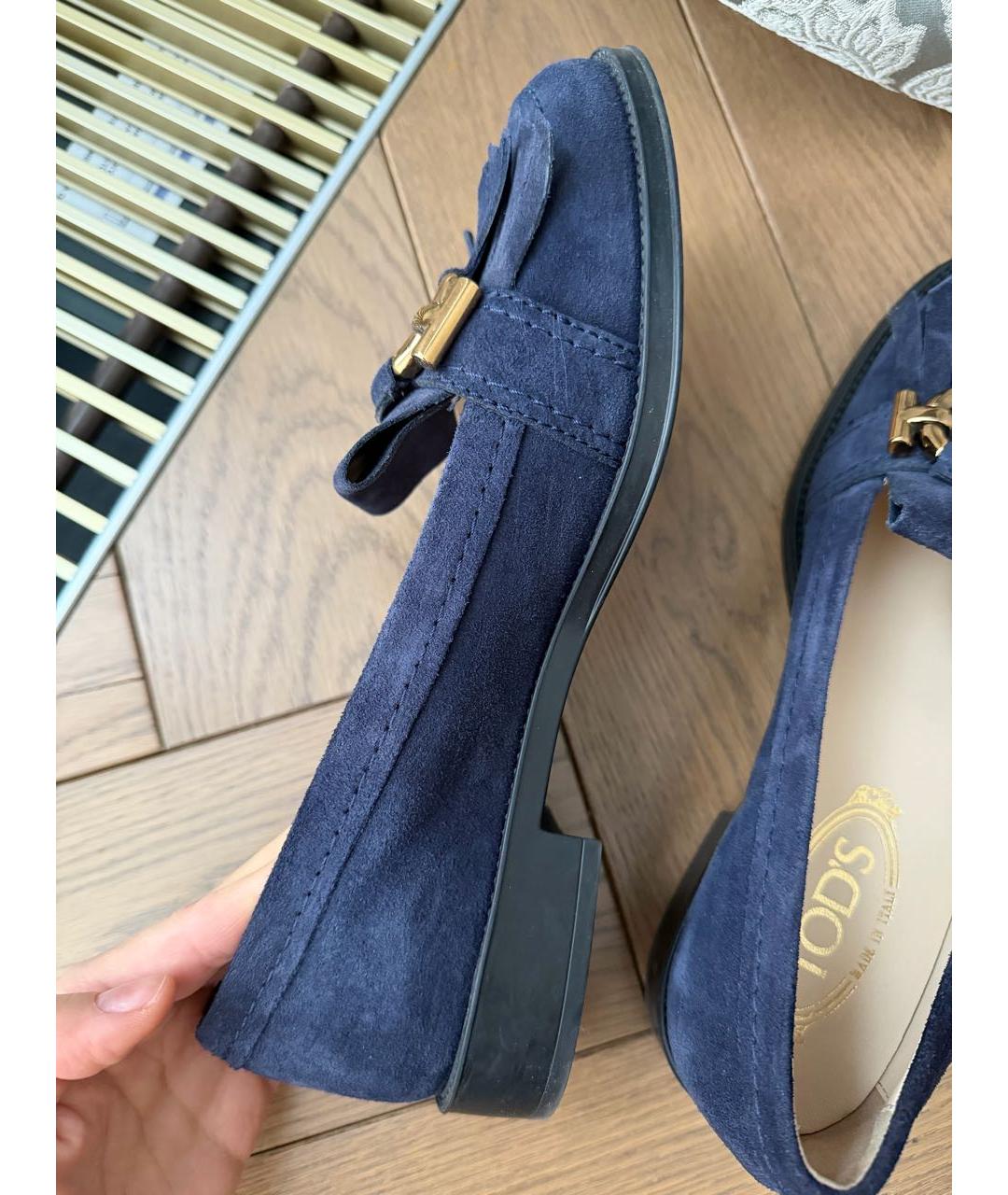 TOD'S Синие замшевые лоферы, фото 8