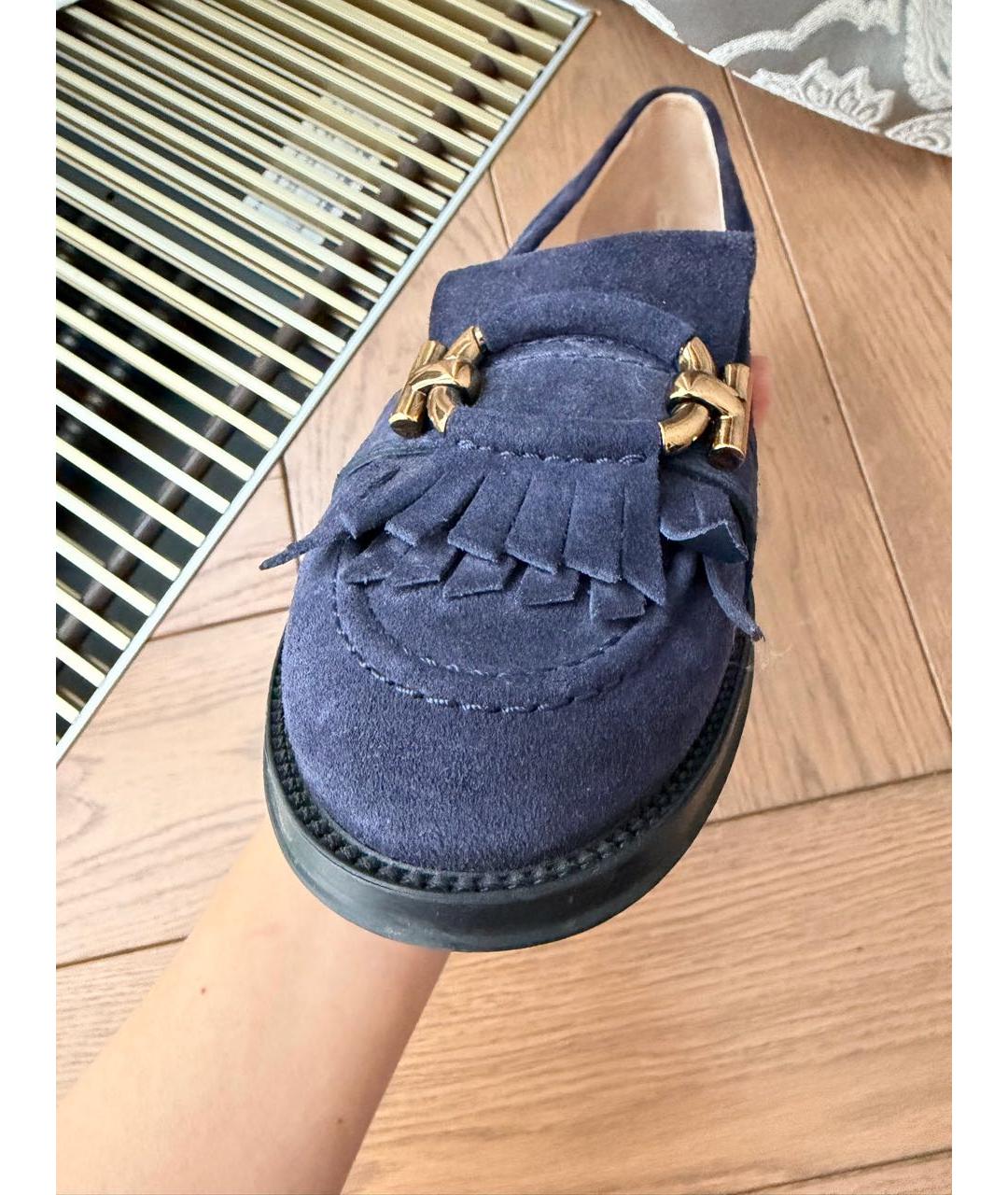 TOD'S Синие замшевые лоферы, фото 5