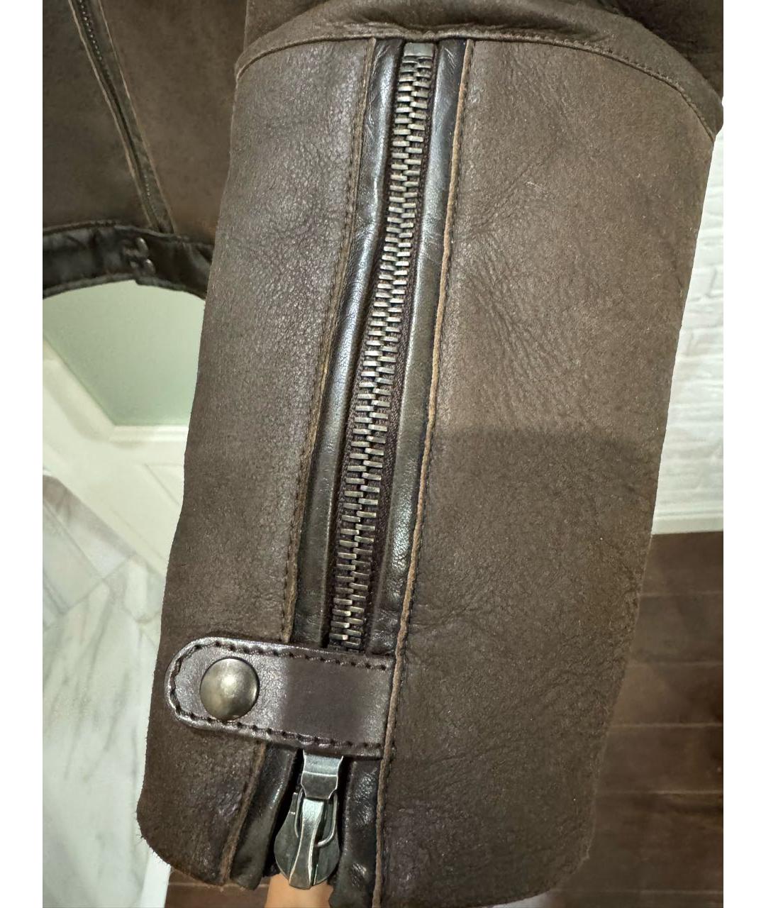 PRADA Коричневая кожаная дубленка/шуба, фото 5
