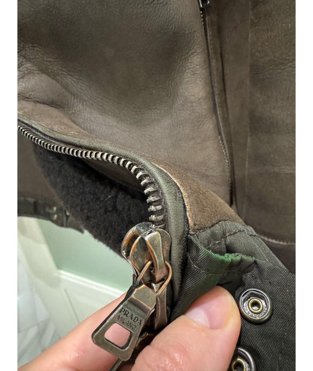 PRADA Коричневая кожаная дубленка/шуба, фото 8
