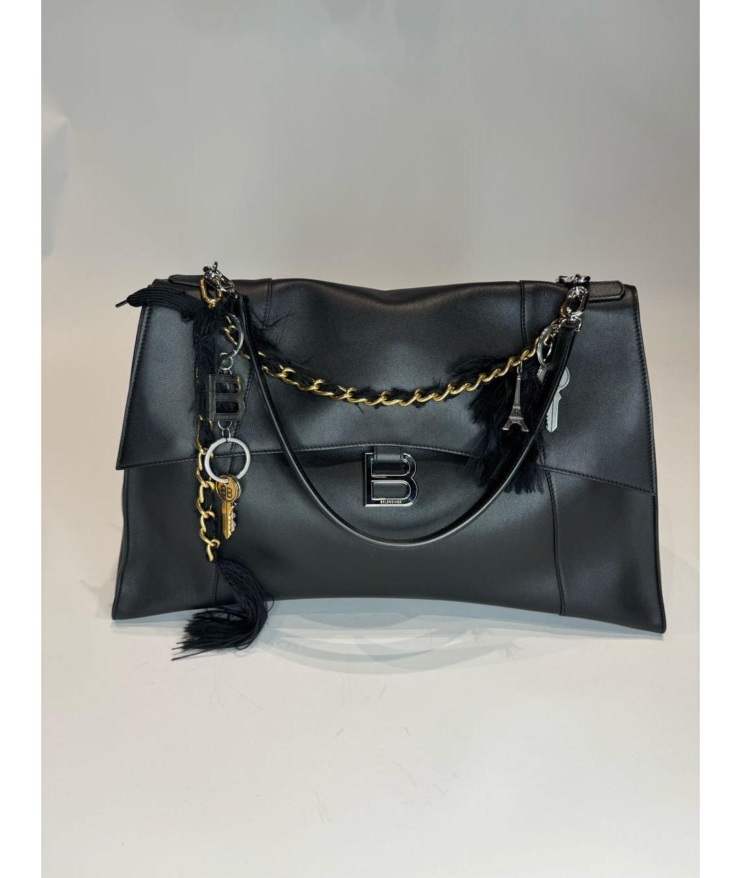 BALENCIAGA Черная кожаная сумка через плечо, фото 7