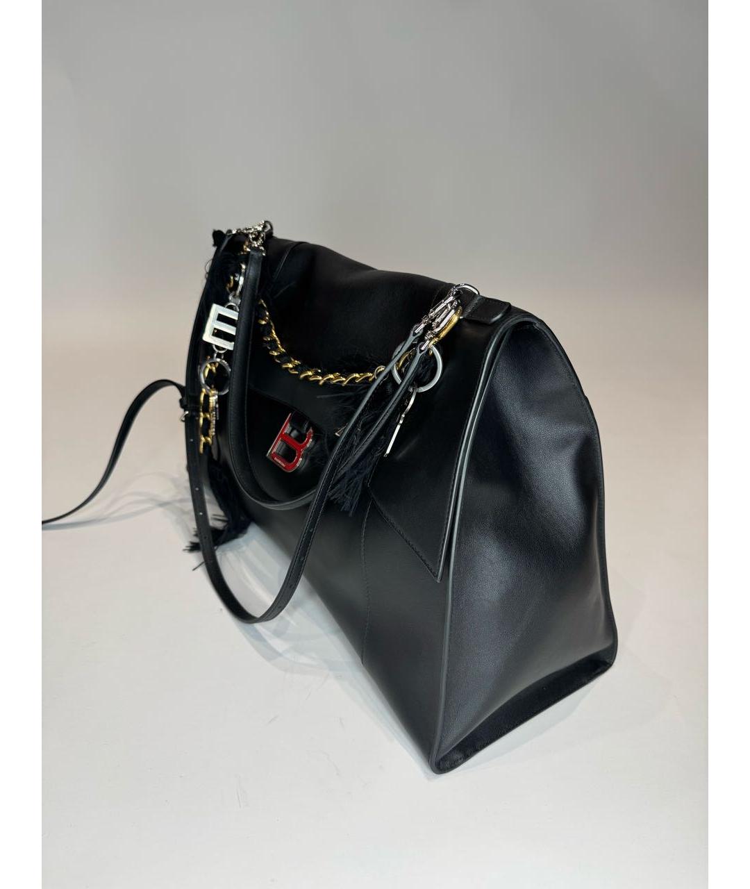 BALENCIAGA Черная кожаная сумка через плечо, фото 2