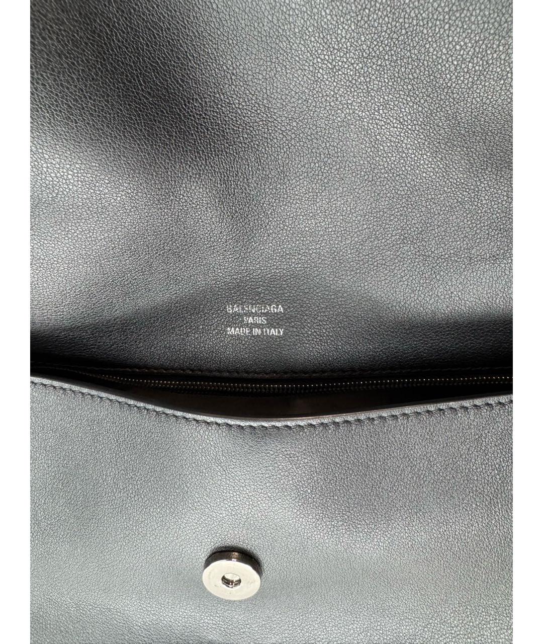 BALENCIAGA Черная кожаная сумка через плечо, фото 5