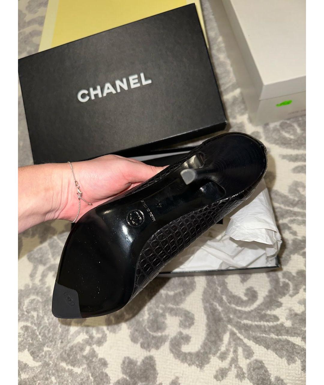 CHANEL Черные кожаные туфли, фото 3