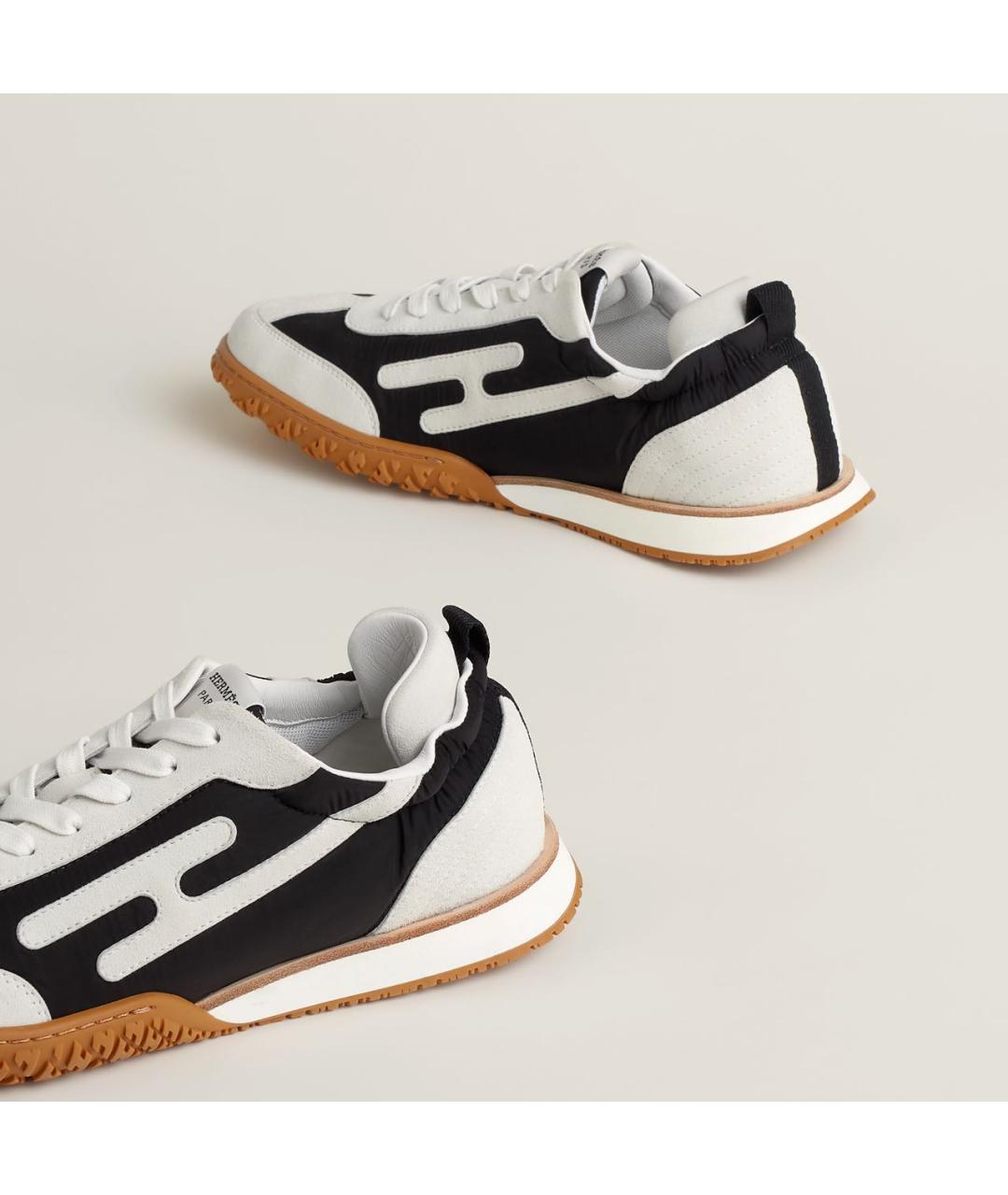 HERMES Черные синтетические низкие кроссовки / кеды, фото 4