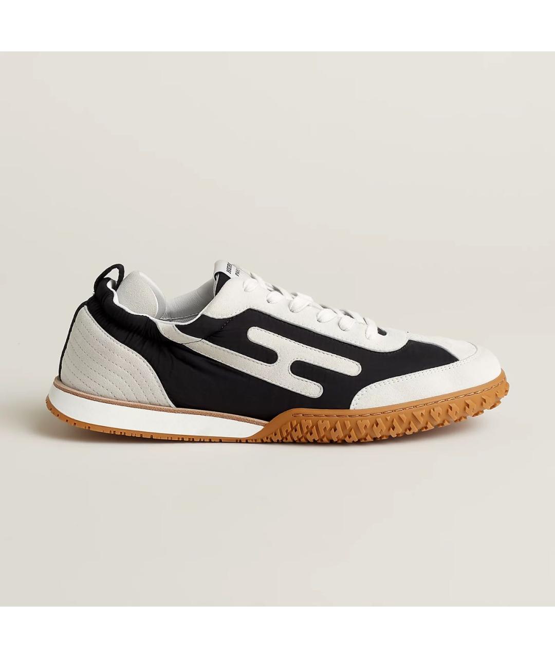 HERMES Черные синтетические низкие кроссовки / кеды, фото 7