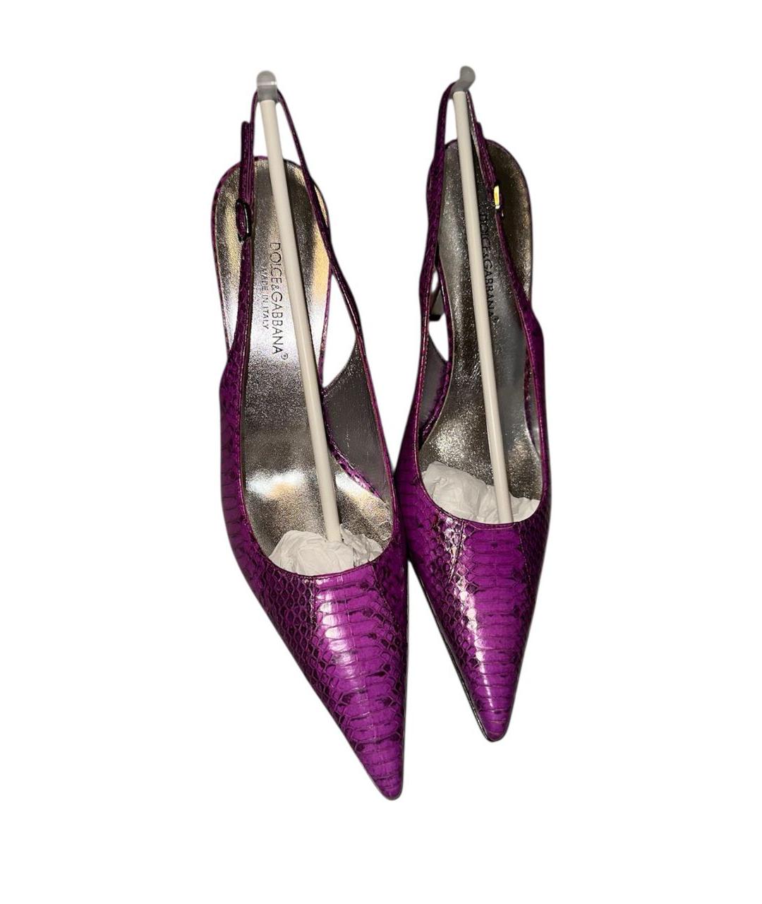 DOLCE&GABBANA Фуксия кожаные туфли, фото 2