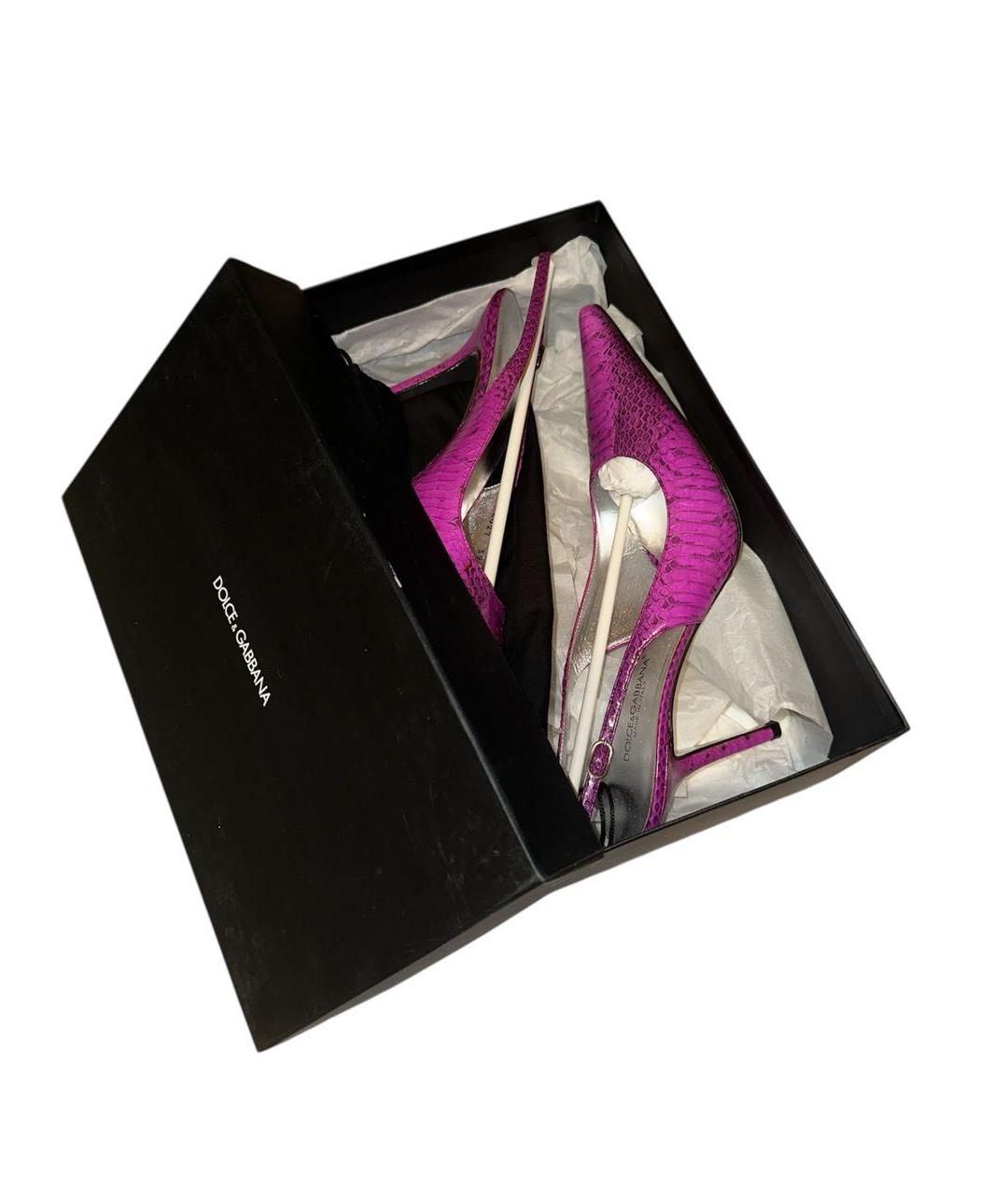 DOLCE&GABBANA Фуксия кожаные туфли, фото 5