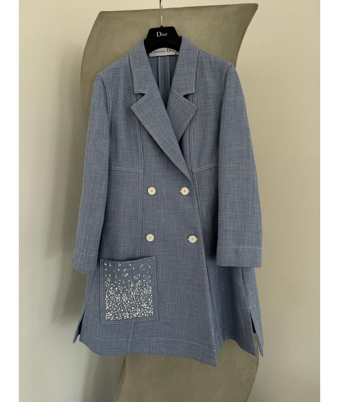 CHRISTIAN DIOR Голубое пальто, фото 2